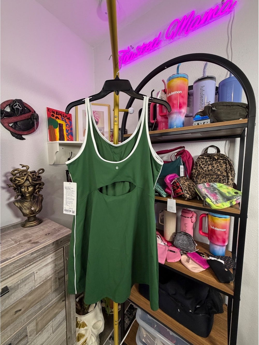 Lululemon NWT Scoop-Neck Cutout Tennis Dress Green - XL